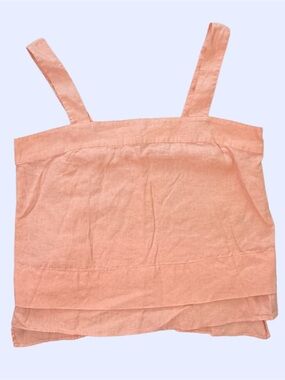 DKNY Peach Linen Square-Neck Tank Top